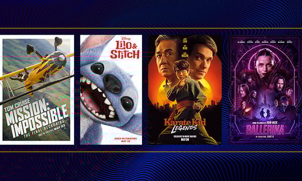 The posters of 4 of the 13 films hitting the big screen in D-BOX in spring & summer 2025