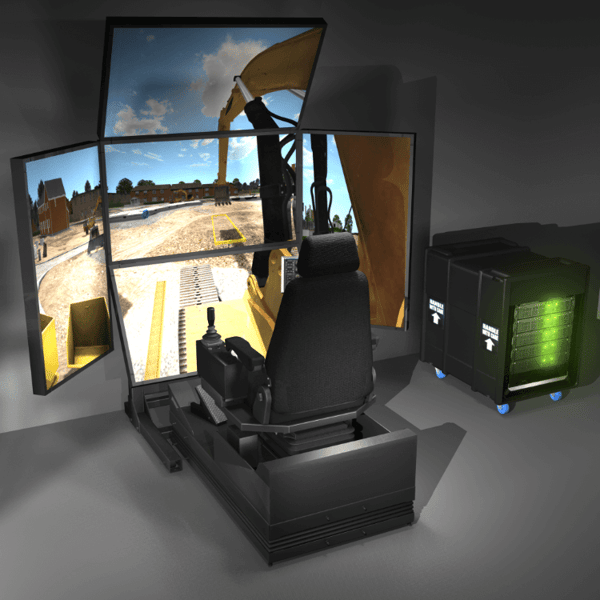 Simulateur de conduite de véhicule de construction