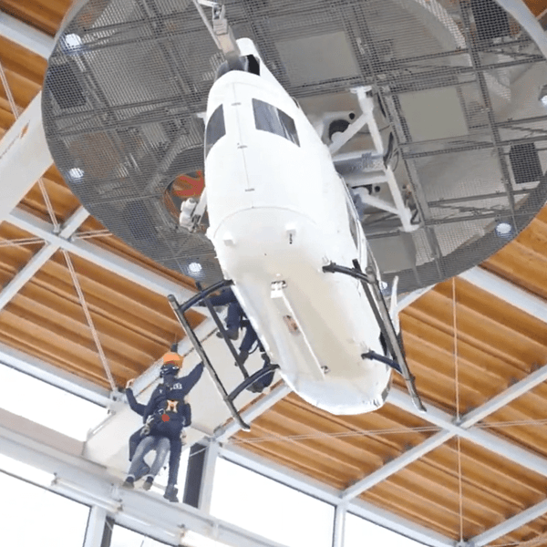 Simulateur d’hélicoptère de sauvetage par treuil
