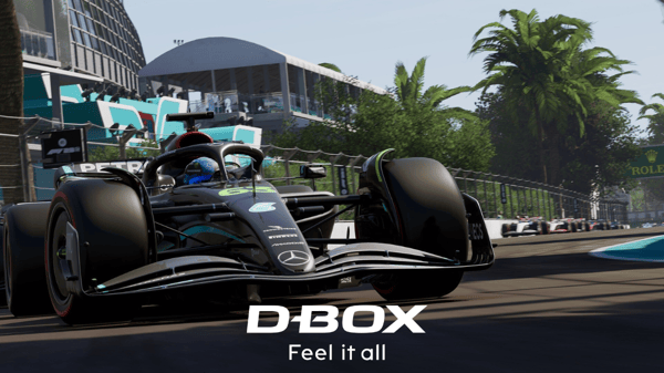 A virtual car racing on a track