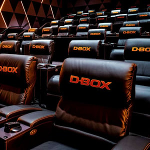 A D-BOX motion seat in a movie theater