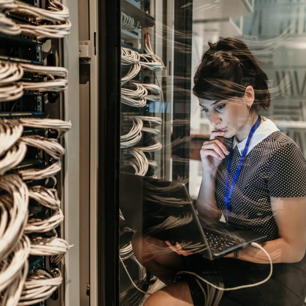 A woman working in information technology
