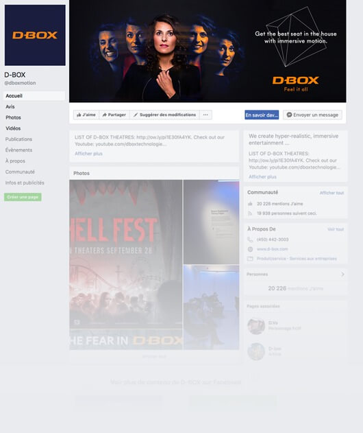 D-BOX social media Facebook cover Claudia