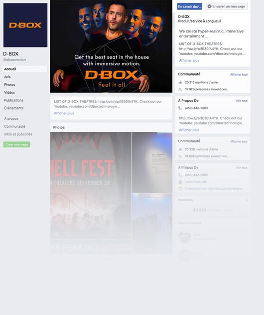 D-BOX social media Facebook post Francis