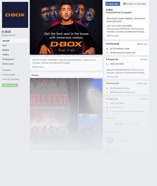 D-BOX social media Facebook post JR
