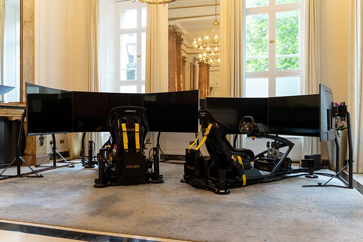 G3 and G5 equipped sim racing rig
