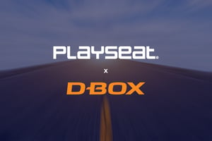 The Playseat & D-BOX Logos on a race track