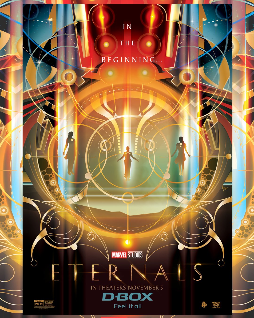 A D-BOX movie poster for the movie Eternals