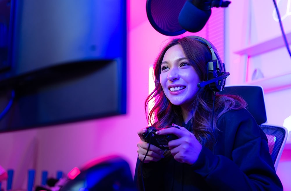 Female Gamer Playing