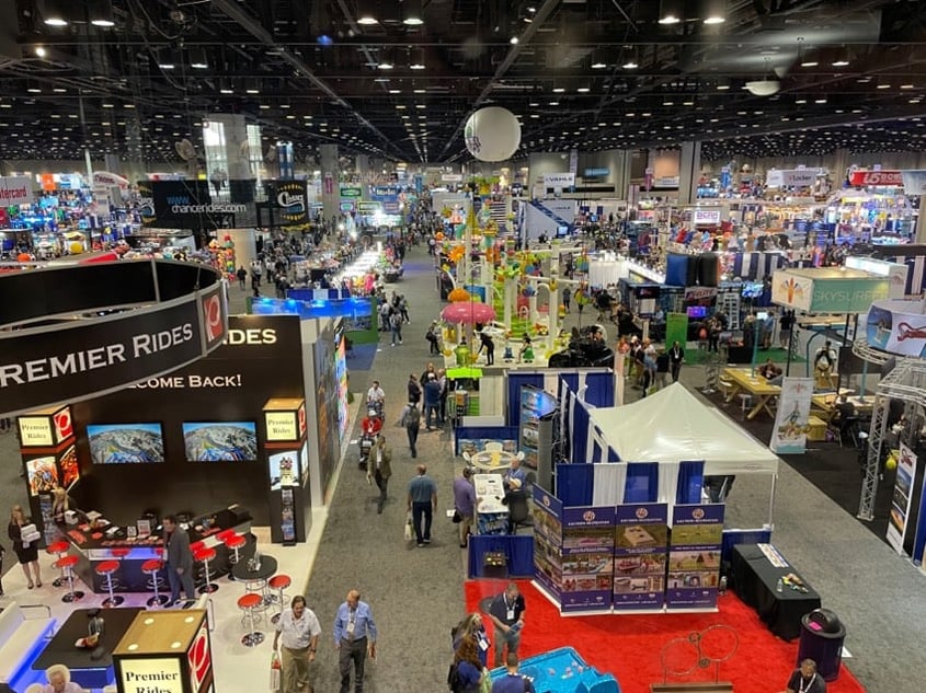 A high shot of the IAAPA showroom