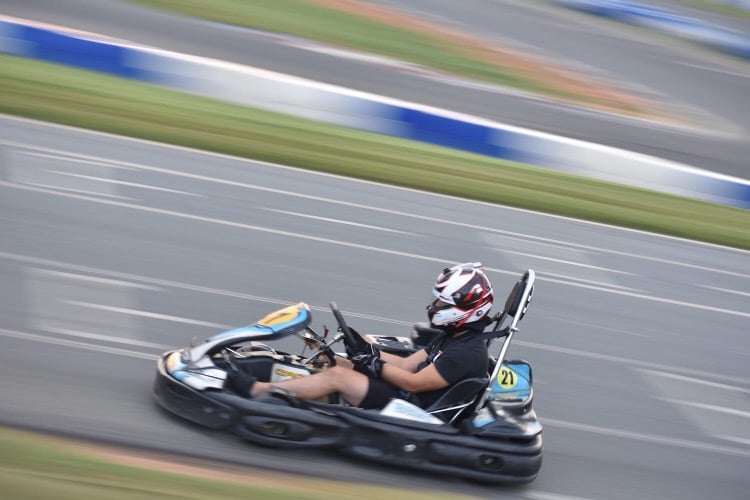 Anthony Alfredo on a go kart