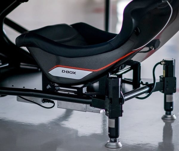 A D-BOX Sim Racing rig with two actuators