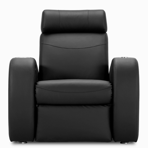 USD $9,605 This contemporary immersive recliner for home entertainment is available in 3 faux leather colours