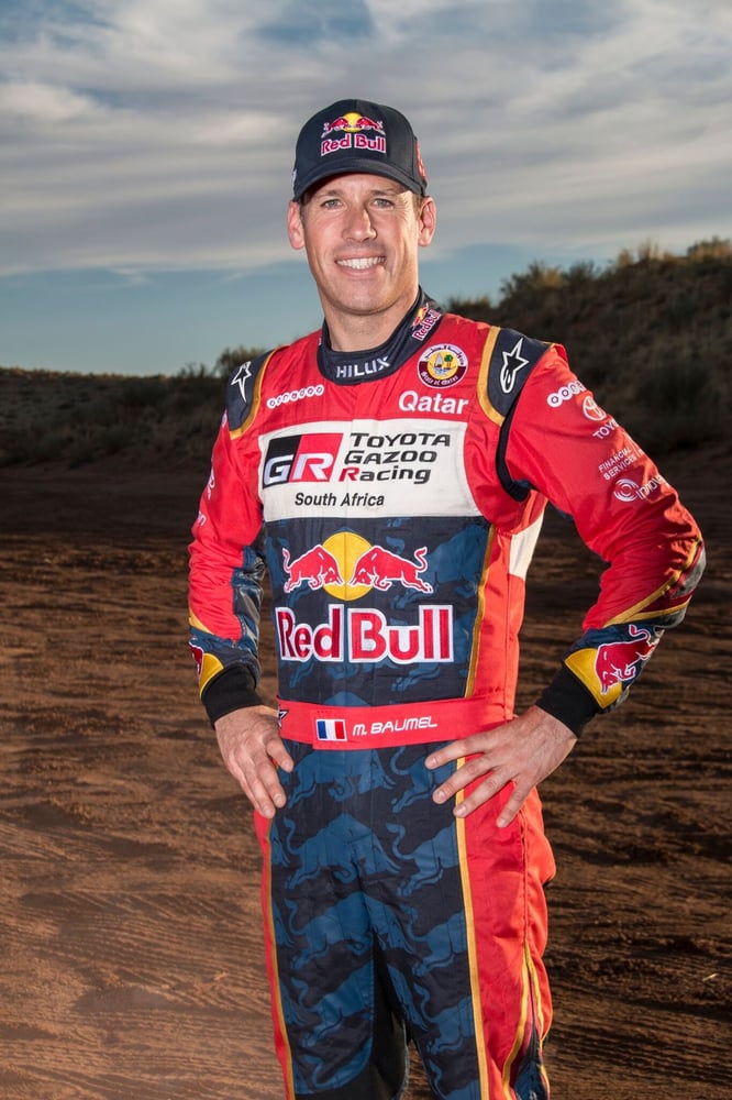 WRC driver Mathieu Baumel poses for a picture