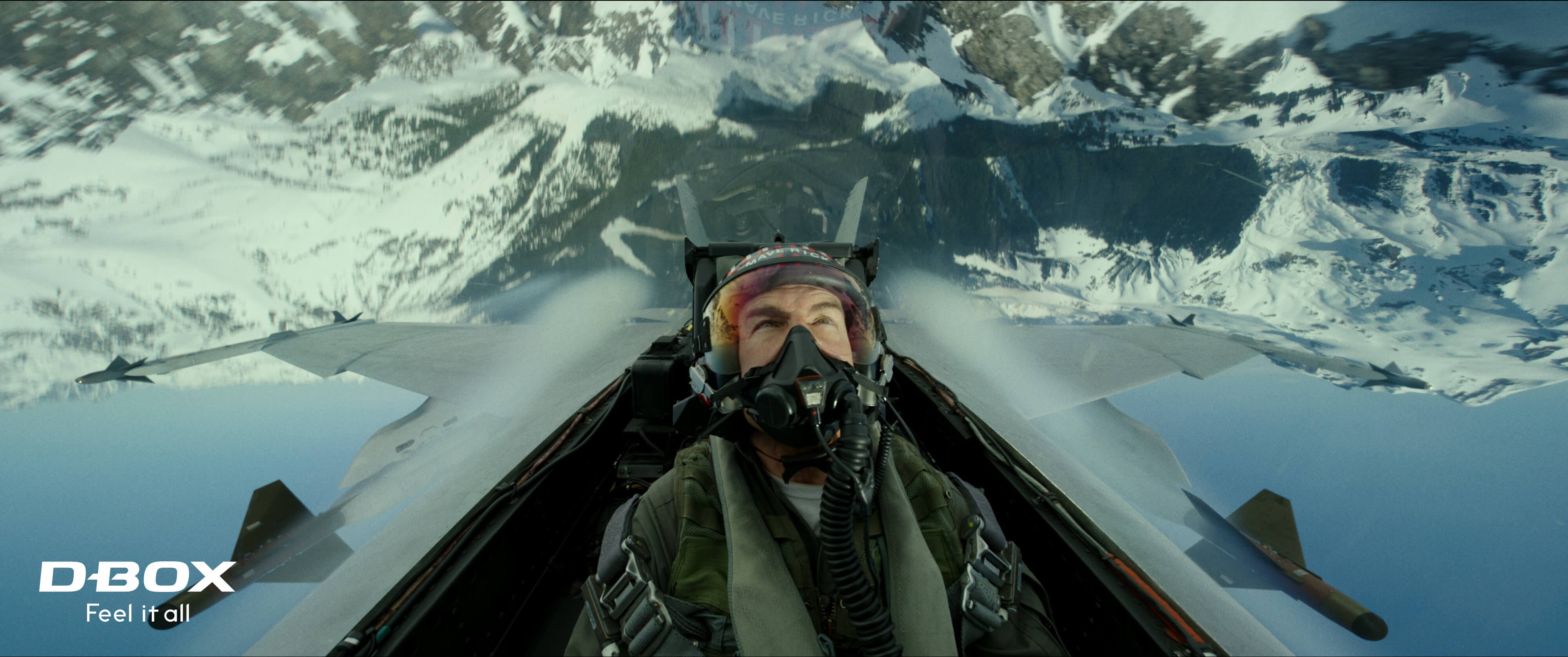 A still of Tom Cruise flying a plane in Top Gun: Maverick