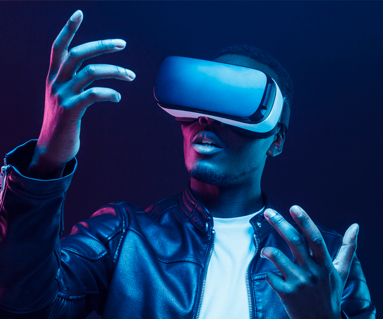 Man wearing a VR headset