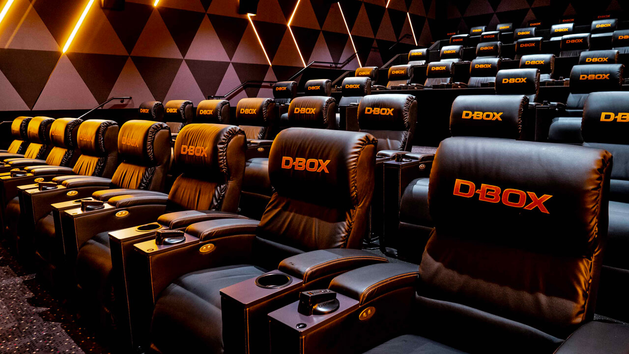 A hall of D-BOX haptic seats