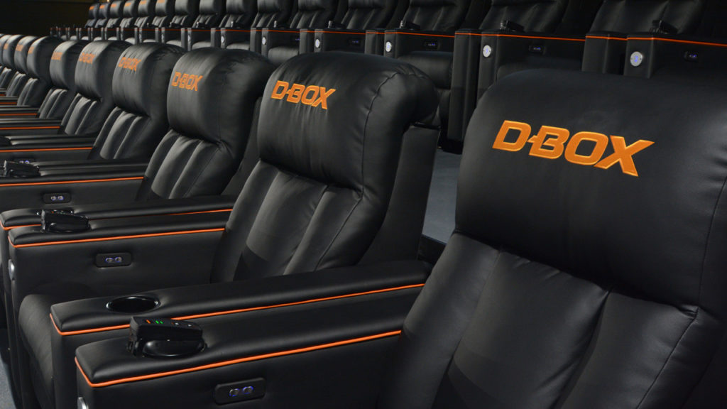 A movie auditorium with D-BOX haptic chairs