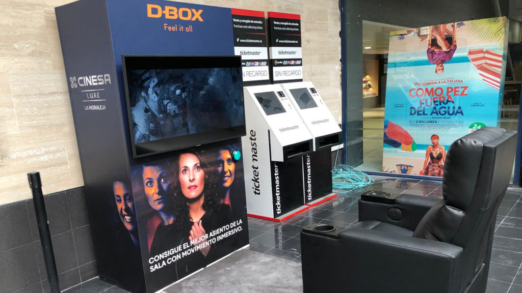 A D-BOX demo in a theater lobby