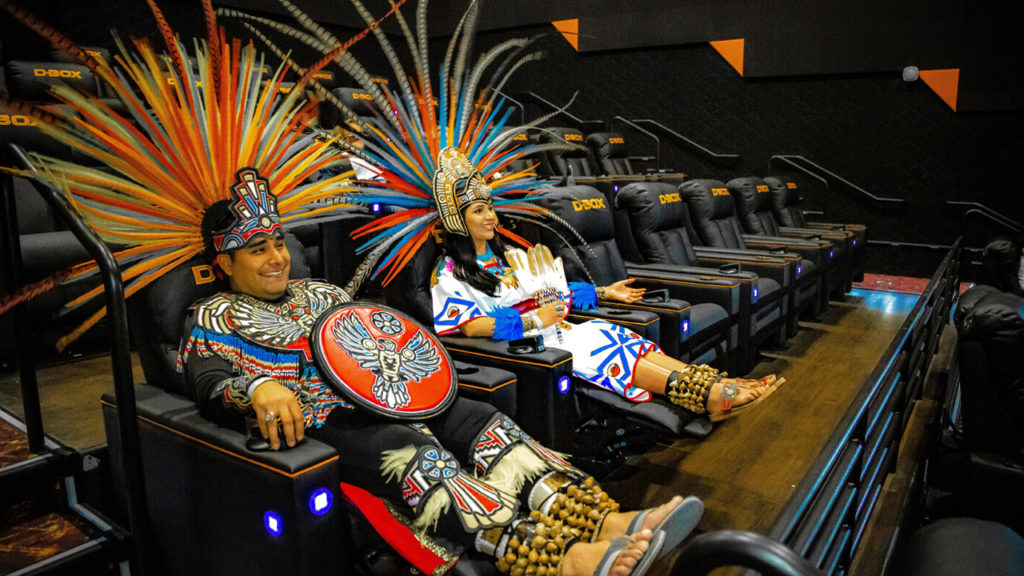 Aztec dancers in D-BOX haptic recliners